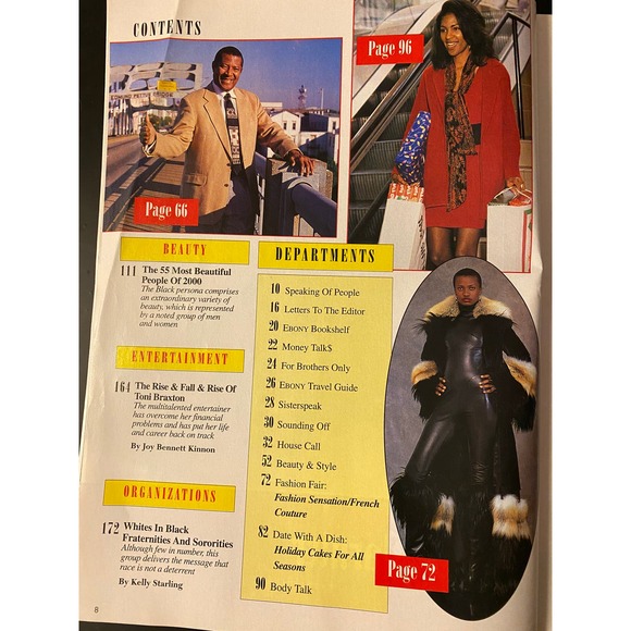 Ebony Magazine, December 2000, Cover Feature Story Toni Braxton - Picture 3 of 14